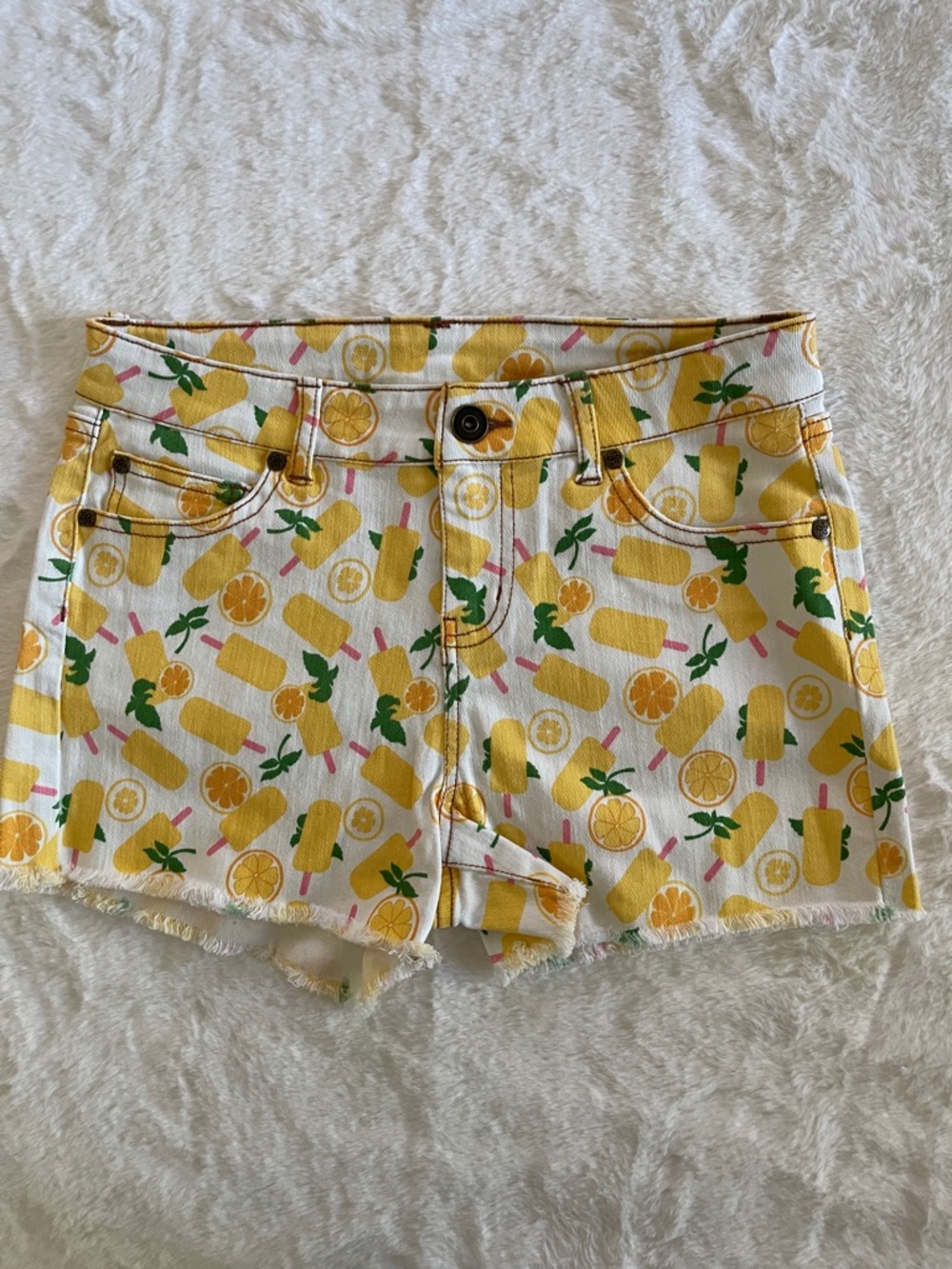 Matilda Jane Lemon Print Girls Shorts SZ 14